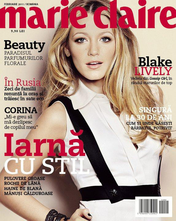 Marie Claire Romania ~~ Cover girl: Blake Lively ~~ Februarie 2011