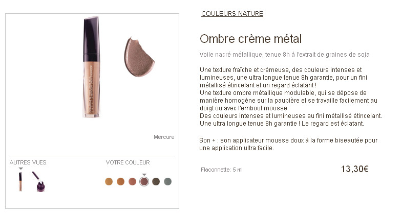 Fard-crema pentru pleoape Couleurs Nature Ombre Creme Metal de la Yves Rocher ~~ impreuna cu Marie Claire, editia de Aprilie 2011