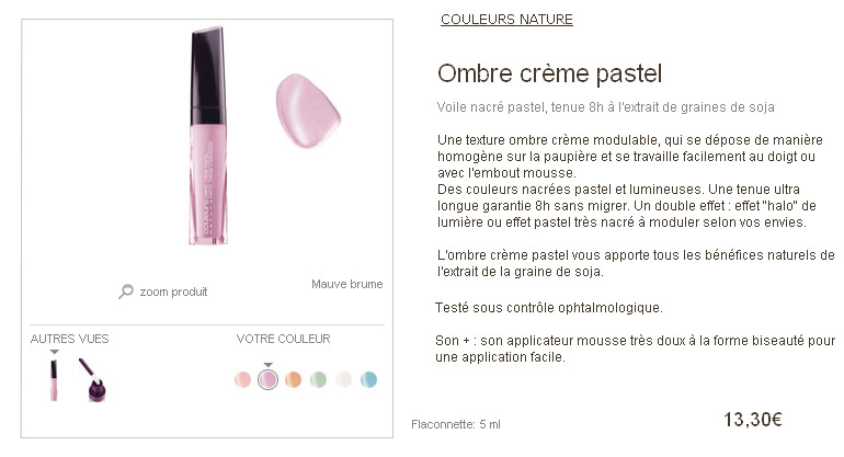 Fard-crema pentru pleoape Couleurs Nature Ombre Creme Pastel de la Yves Rocher ~~ impreuna cu Marie Claire, editia de Aprilie 2011