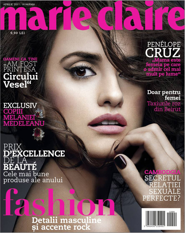Marie Claire Romania ~~ Cover gril: Penelope Cruz ~~ Aprilie 2011