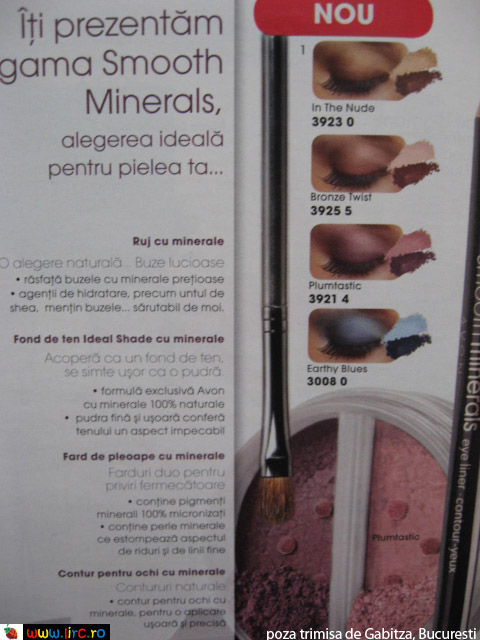 Fardurile de pleoape Smooth Minerals de la Avon ~~ detaliu din catalog ~~ cadoul revistei Beau Monde de Iunie 2011