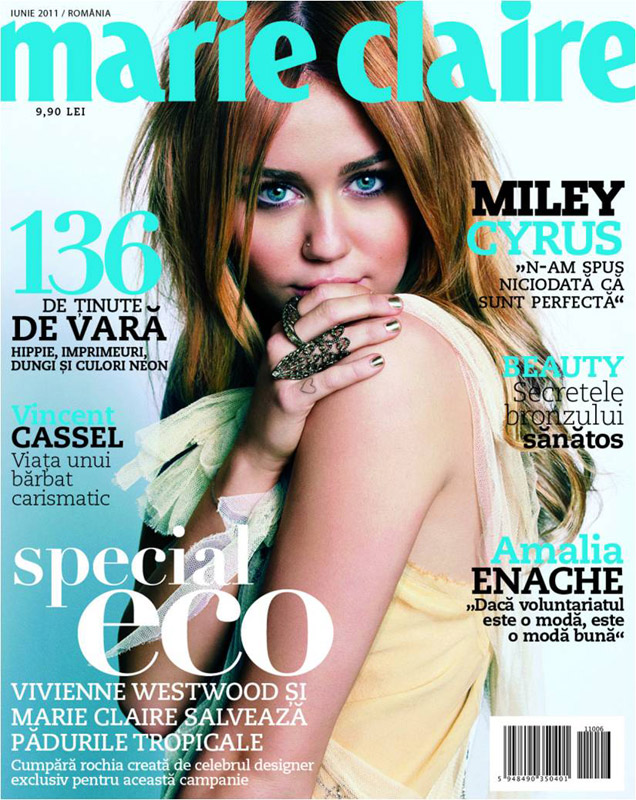 Marie Claire Romania ~~ Cover girl: Miley Cyrus ~~ Iunie 2011