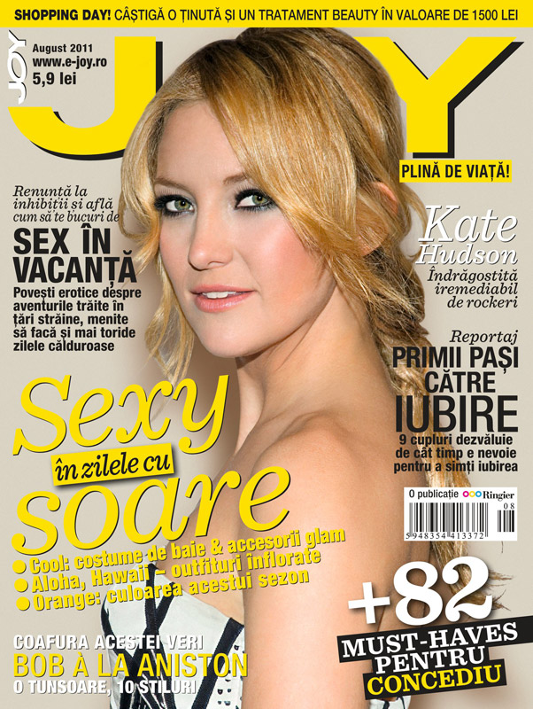 JOY Romania ~~ Cover girl: Kate Hudson ~~ August 2011