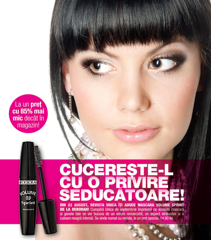 Promo cadou Unica de Septembrie 2011: Mascara Volume Sprint de la Deborah Milano la pretul de 14,90 lei