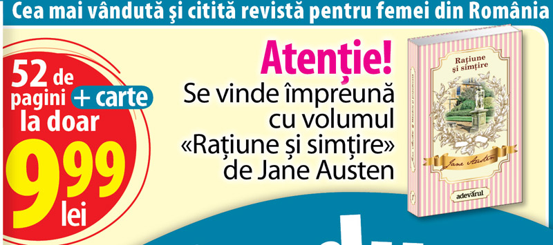 RATIUNE SI SIMTIRE, Jane Austen ~~ impreuna cu Click! pentru femei ~~ 7 Octombrie 2011 ~~ Pret: 10 lei