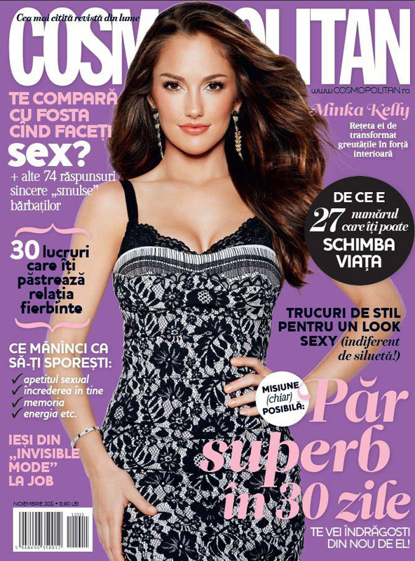 Cosmopolitan Romania ~~ Cover girl: Minka Kelly ~~ Noiembrie 2011