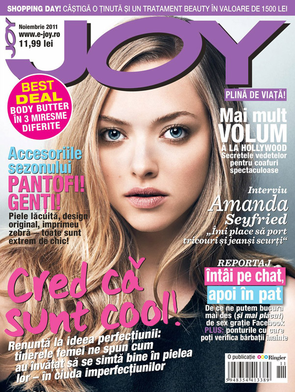 JOY Romania ~~ Cover girl: Amanda Seyfried ~~ Noiembrie 2011