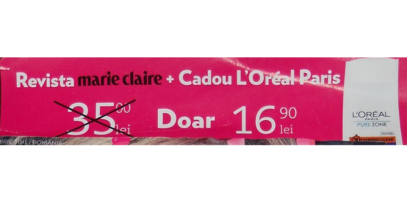 Promo Marie Claire pentru cadourile L\'Oreal Paris ~~ Noiembrie 2011 ~~ Pret: 16,90 lei