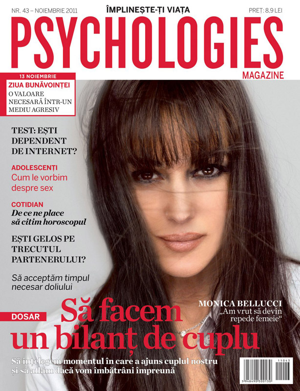 Psychologies Romania ~~ Cov er gilr: Monica Bellucci ~~ Noiembrie 2011