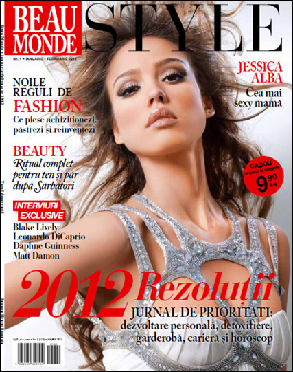 Beau Monde Style ~~ Cover girl: Jessica Alba ~~ Ianuarie - Fabruarie 2012
