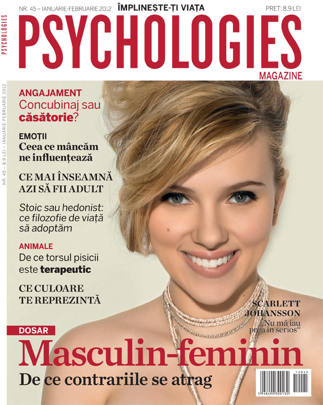 Psychologies Romania ~~ Coperta: Scarlett Johansson ~~ Ianuarie - Februarie 2012