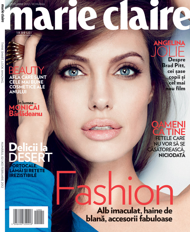 Marie Claire Romania ~~ Cover girl: Angelina Joile ~~ Februarie 2012