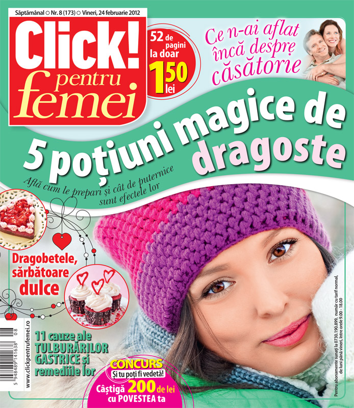 Click! pentru femei ~~ 5 potiuni magice de dragoste ~~ 24 Februarie 2012 (nr. 8)