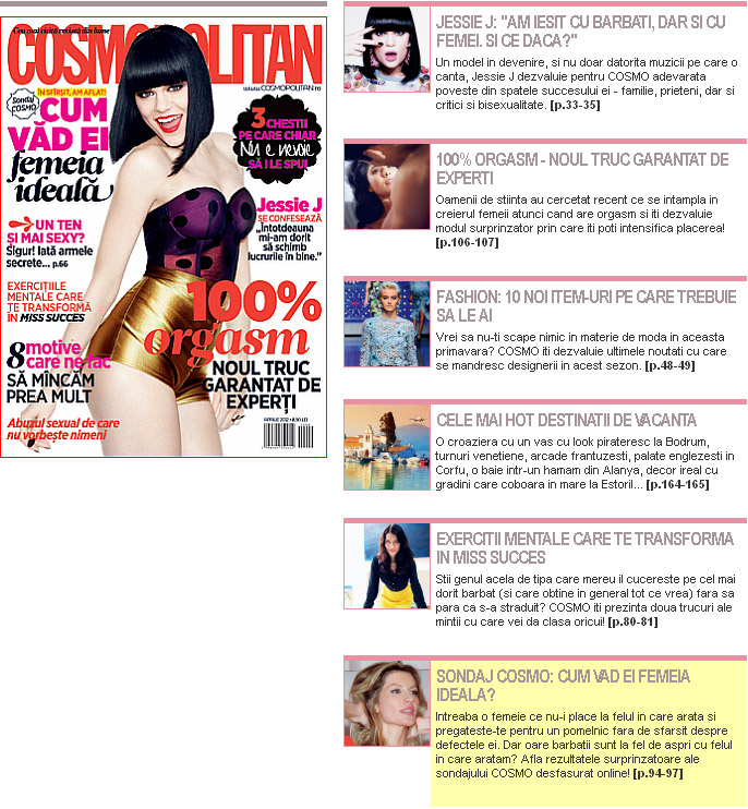 Promo Cosmopolitan edtitia Aprilie 2012