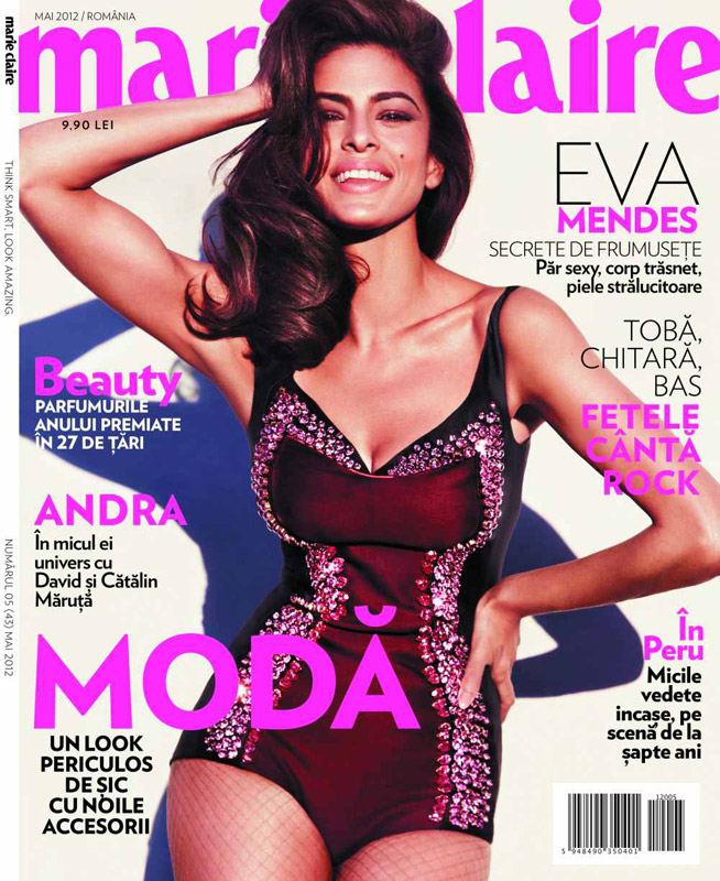 Marie Claire Romania ~~ Cover girl: Eva Mendes ~~ Mai 2012