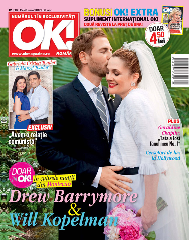 OK! Magazine Romania ~~ Cover girl: Drew Barrymore ~~ 15 Iunie 2012 (nr. 12)