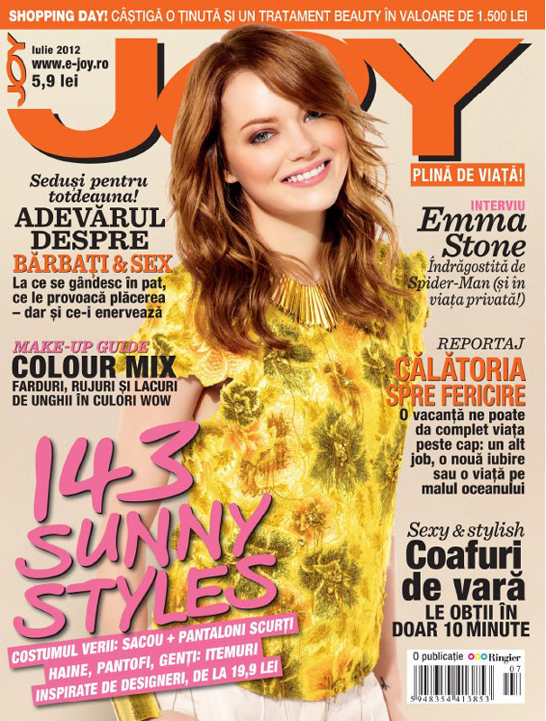 JOY Romania ~~ Cover girl: Emma Stone ~~ Iulie 2012