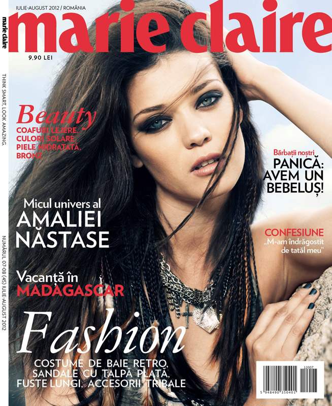 Marie Claire Romania ~~ Cover girl: Diana Moldovan ~~ Iulie-August 2012