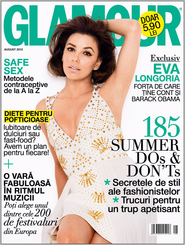 Glamour Romania ~~ Cover girl: Eva Longoria ~~ August 2012
