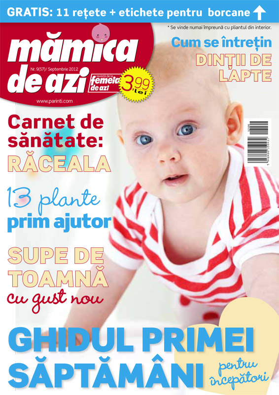 Revista MAMICA DE AZI ~~ Gratis: 11 retete + etichete pentru borcane ~~ Septembrie 2012 ~~ Pret: 4 lei