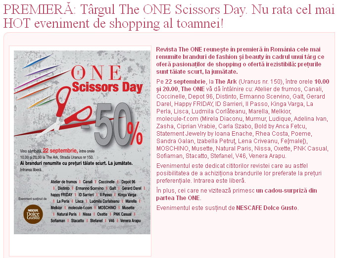 Targul The ONE Scissors Day ~~ Bucuresti, 22 Septembrie 2012