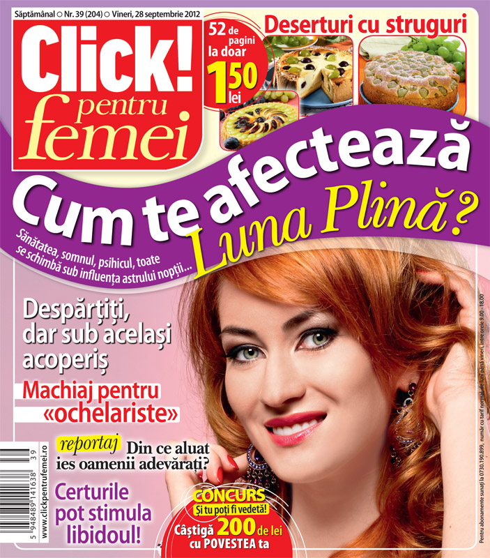 Click! pentru femei ~~ Cum te afecteaza Luna Plina? ~~ 28 Septembrie 2012 (nr. 39)