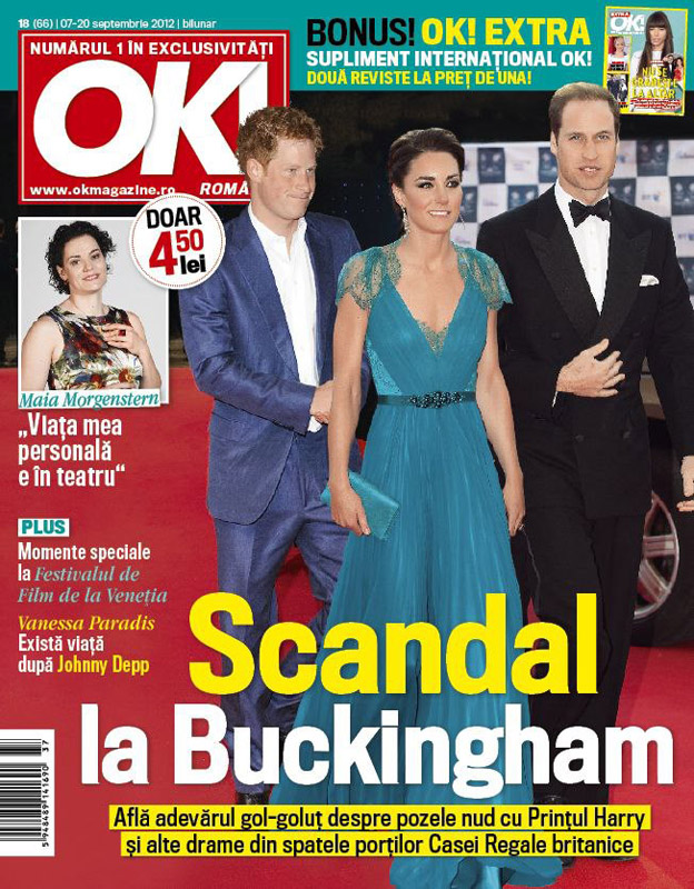 OK! Magazine Romania ~ Cover story: Scandal la Buckingham ~~ Supliment: OK! International ~~ 7 Septembrie 2012