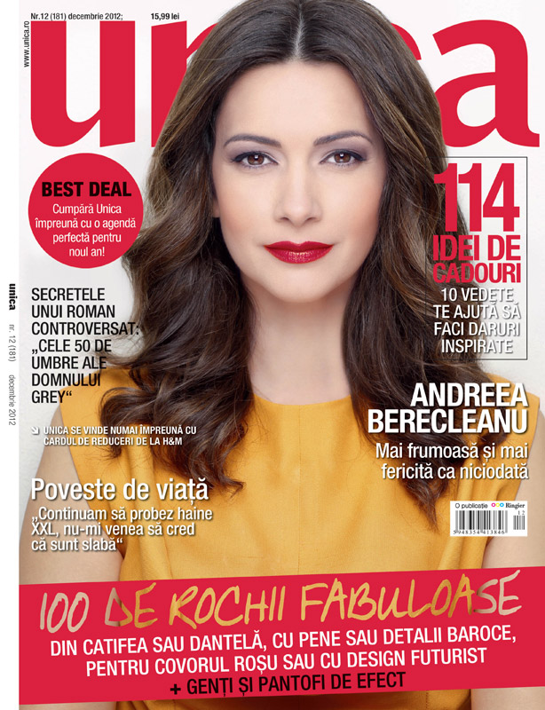 Unica ~~ Coperta: Andreea Berecleanu ~~ Decembrie 2012
