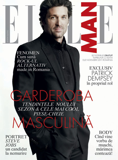 ELLE Man ~~ Cover man: Patrick Dempsey ~~ impreuna cu revista ELLE Romania editia Noiembrie 2011~~ Pret: 9,90 lei