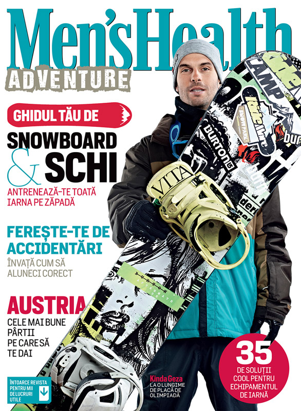 Men\'s Health Adventure ~~ Ghidul tau de snowboard si schi ~~ Cover man: Kinda Geza ~~ Iarna 2012