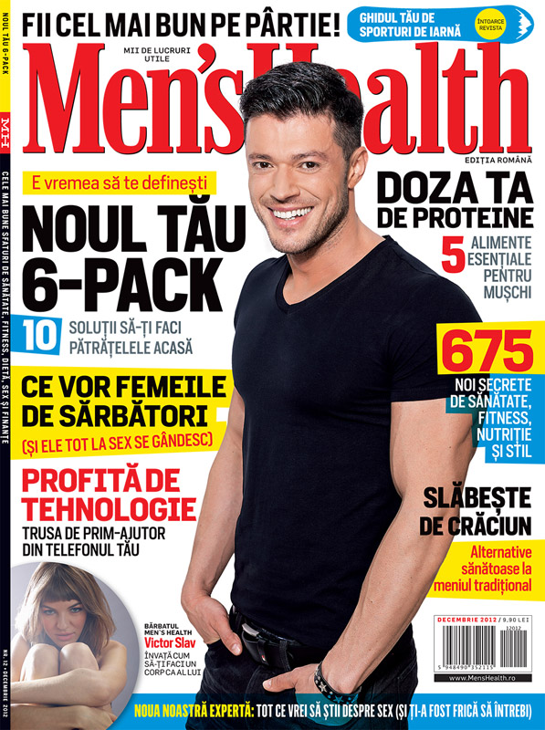 Men\'s Health Romania ~~ Cover man: Victor Slav ~~ Decembrie 2012 ~~ Pret: 9,90 lei