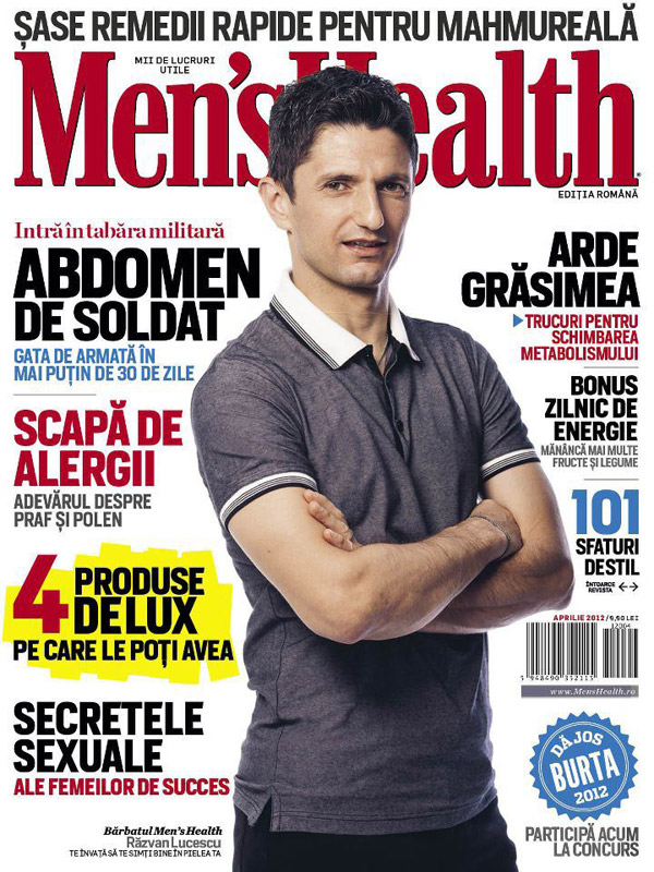 Men\'s Health Romania ~~ Cover man: Razvan Lucescu ~~ Aprilie 2012 ~~ Pret: 9,90 lei