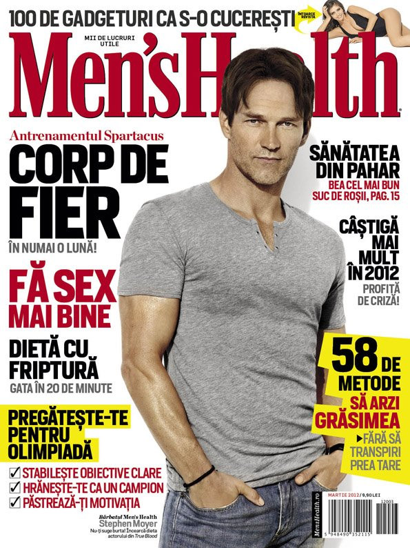 Men\'s Health Romania ~~ Cover man: Stephen Moyer ~~ Martie 2012 ~~ Pret: 9,90 lei