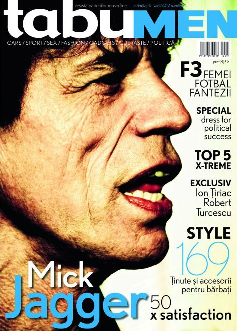 tabu Men ~~ Cover man: Mick Jagger ~~ Primavara-Vara 2012 ~~ Pret: 8,90 lei