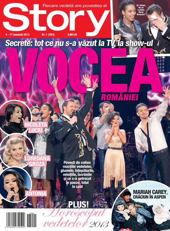 Story Romania ~~ Cover story: Vocea Romaniei ~~ 4 Ianuarie 2013 (nr. 1)