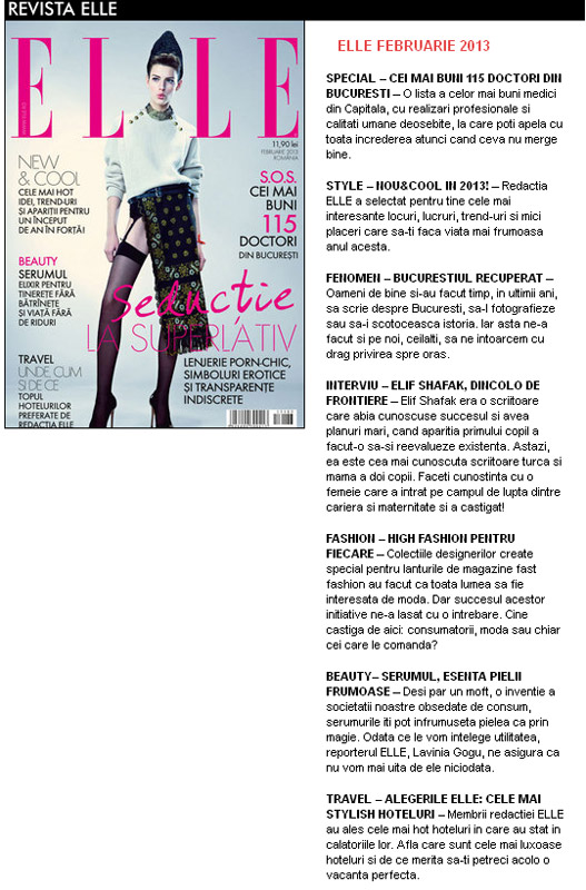 Promo revista ELLE ROMANIA ~~ Februarie 2013