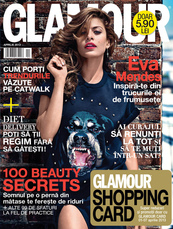 Glamour Romania ~~ Cover girl: Eva Mendes ~~ Aprilie 2013