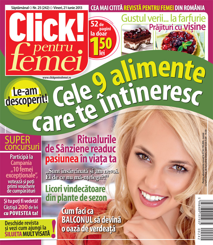 Revista Click pentru femei ~~ cele 9 alimente care te intineresc ~~ 21 Iunie 2013