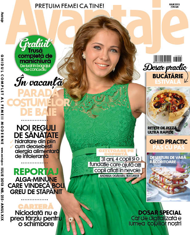 Revista Avantaje ~~ Coperta: Andreea Ogararu ~~ Iulie 2013