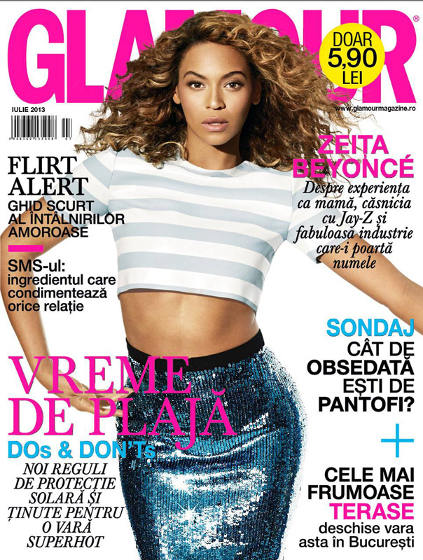 Revista Glamour Romania ~~ Coperta: Beyonce ~~ Iulie 2013