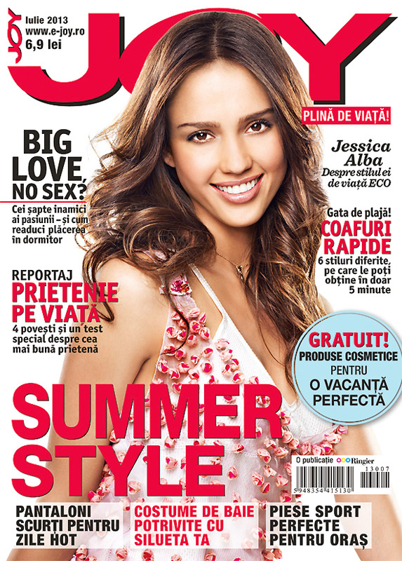 Revista JOY Romania ~~ Cover girl: Jessica Alba ~~ Iulie 2013