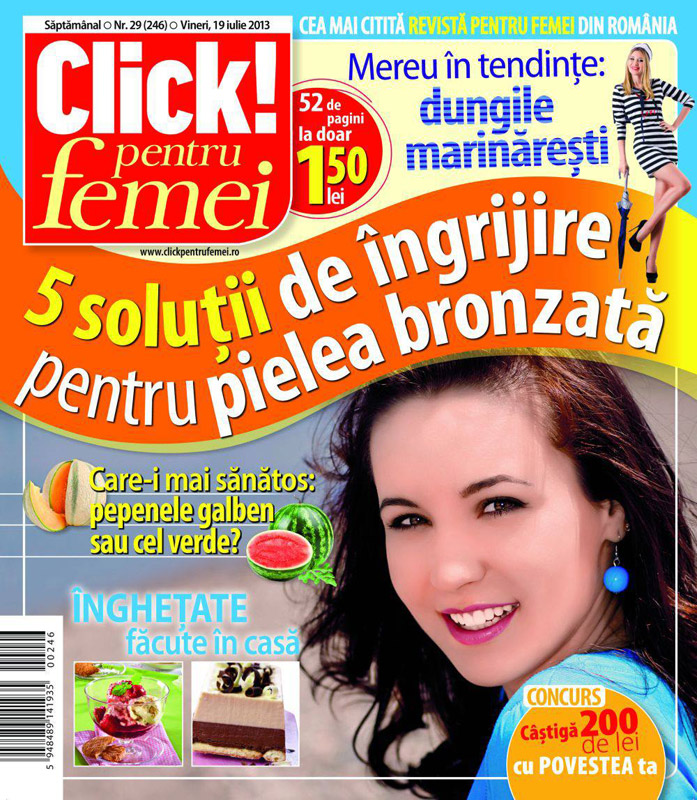 Revista Click pentru femei ~~ 5 solutii de ingrijire pentru pielea bronzata ~~ 19 Iulie 2013