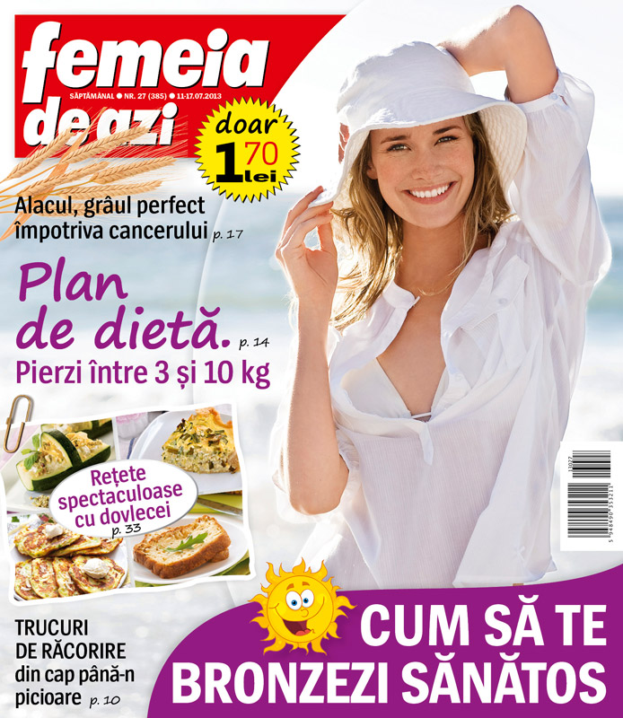 Revista Femeia de azi ~~ Cum sa te bronzezi sanatos ~~ 11 Iulie 2013
