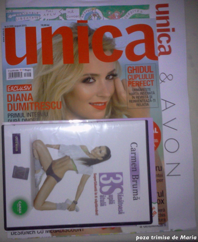Unica ~~ Cadou DVD Fitness si insert Avon ~~ August 2013
