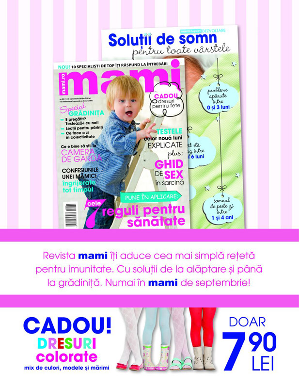 Promo pentru revista MAMI, editia Septembrie 2013 ~~ Cadou: dresuri colorate pentru fete