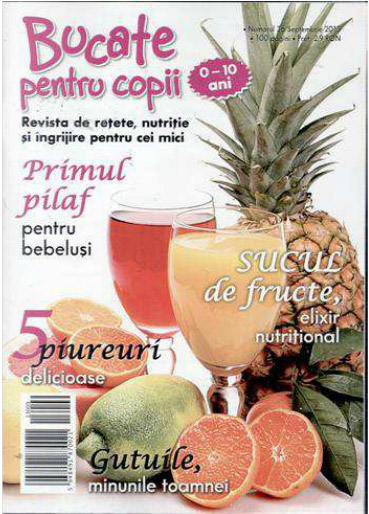 Revista Bucate pentru copii ~~ Sucul de fructe, elixir nutritional ~~ Septembrie 2013