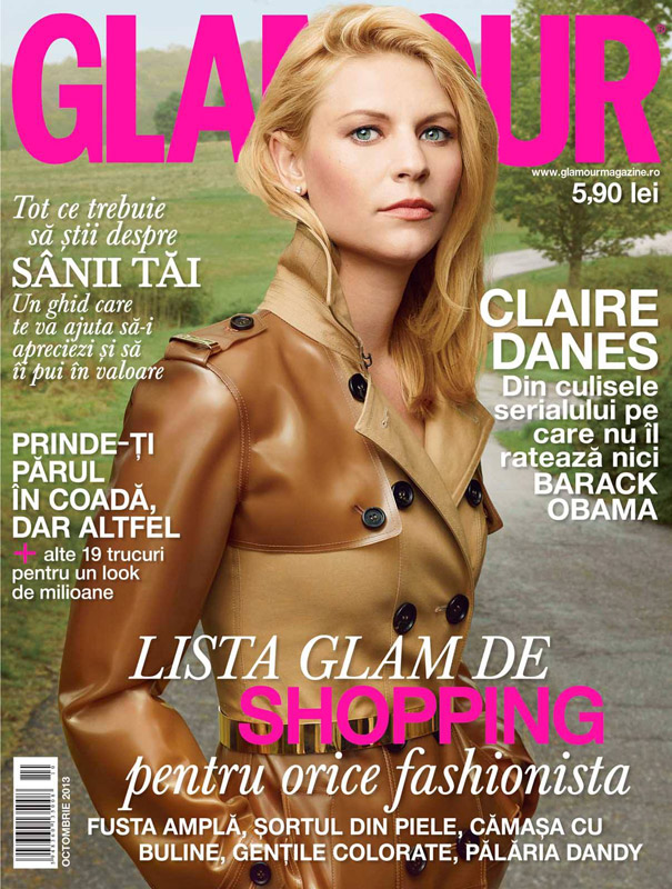 Glamour Romania ~~ Covergirl: Claire Danes ~~ Octombrie 2013