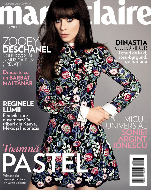 Marie Claire Romania ~~ Cover girl: Zooey Deschanel ~~ Noiembrie 2013