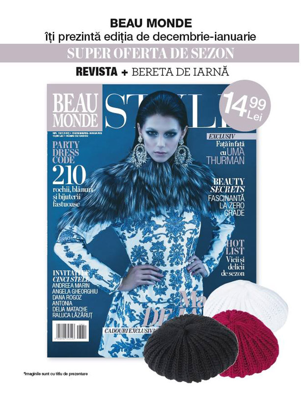 Promo pentru editia dubla Decembrie 2013 - Ianuarie 2014 a revistei Beau Monde Style