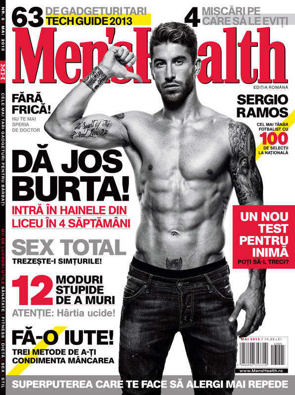 Men\'s Health Romania ~~ Cover man: Sergio Ramos ~~ Mai 2013 ~~ Pret: 11 lei